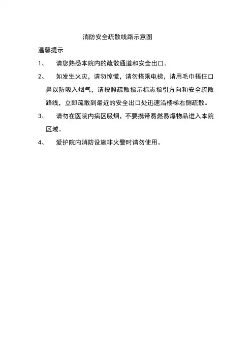 消防安全疏散线路示意图(文字稿)