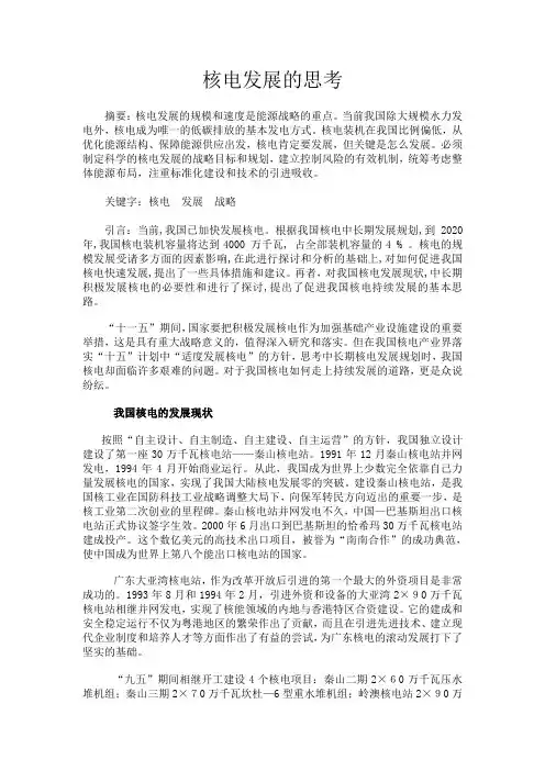 核电发展的思考