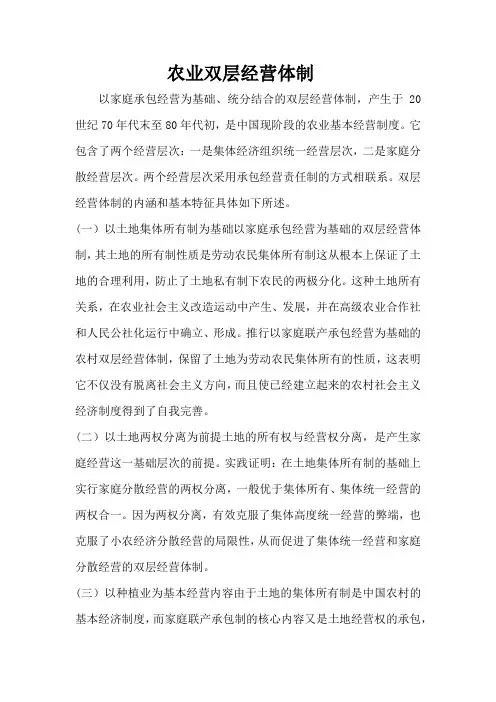 农业双层经营体制