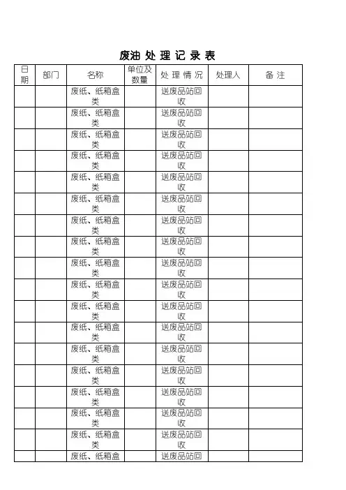 废弃物处理记录表 2