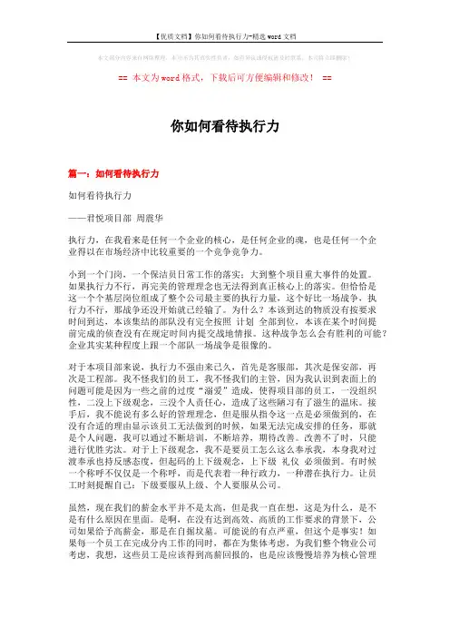 你如何看待执行力 (5页)