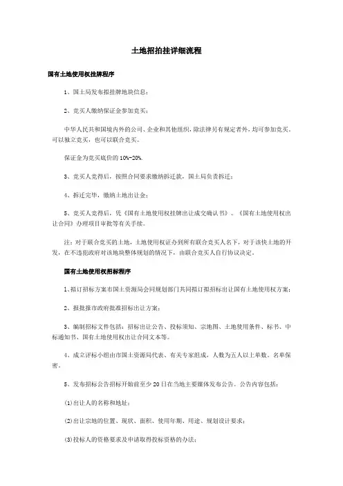 土地招拍挂详细流程 2