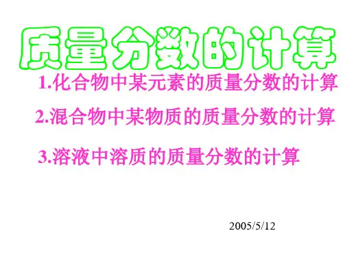 质量分数的计算