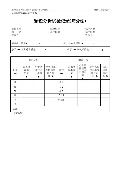 10,土工试验表格