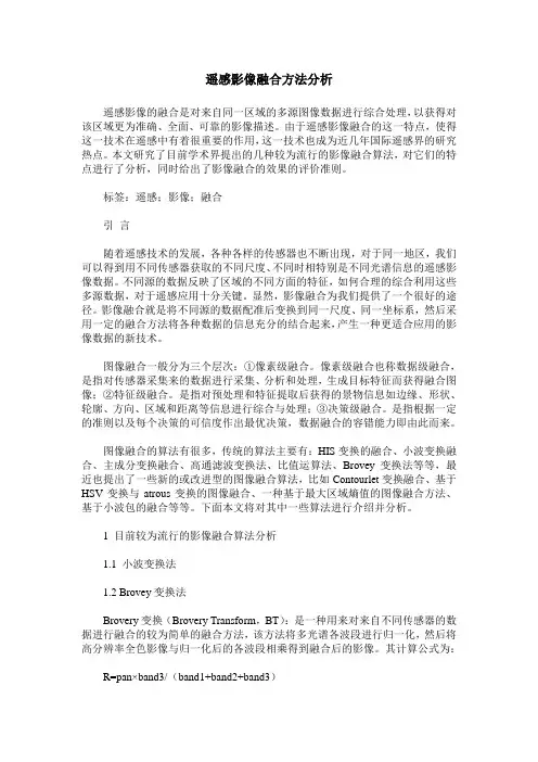 遥感影像融合方法分析