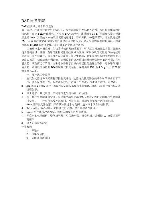 BAF挂膜步骤