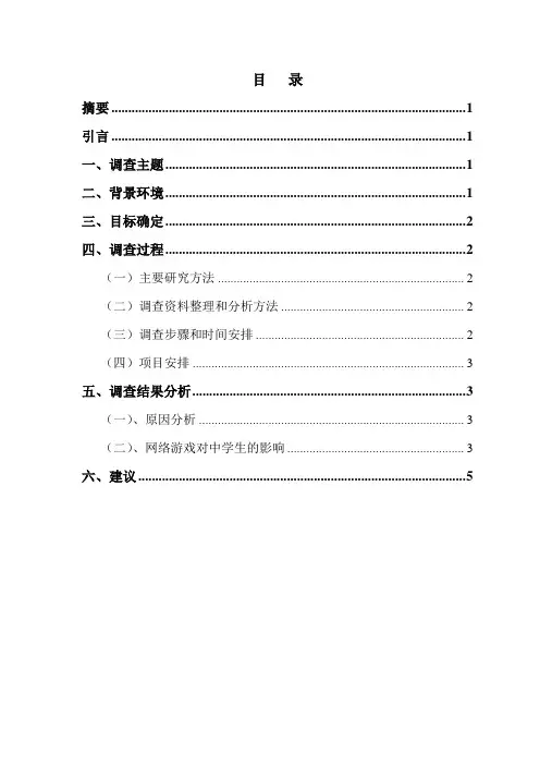 网吧-学生-调查报告