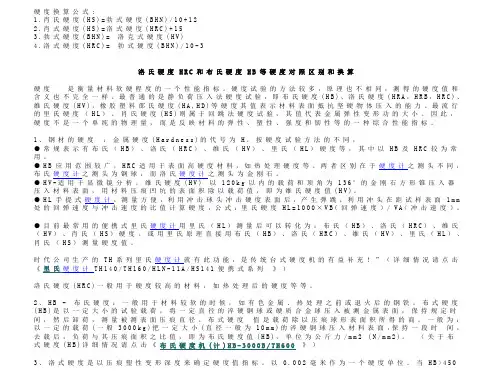 HB-HV-HRC各种硬度换算表