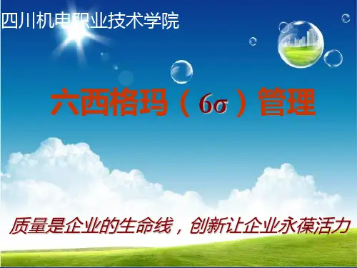 六西格玛管理项目一六西格玛概述PPT课件