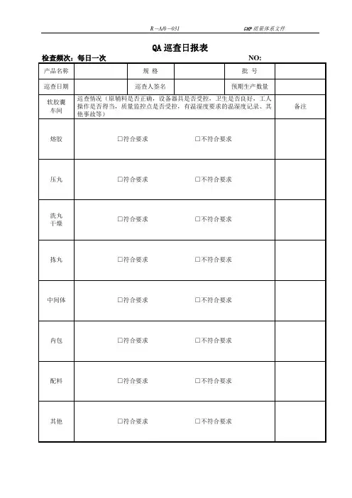 QA巡查日报表071025