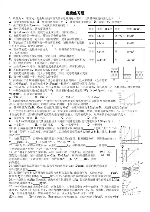 密度练习题