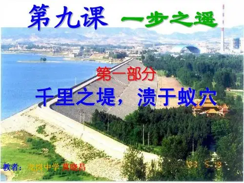 莫晓昌教科版八年级(上册)第九课千里之堤,溃于蚁穴