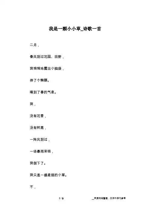 我是一颗小小草_诗歌一首