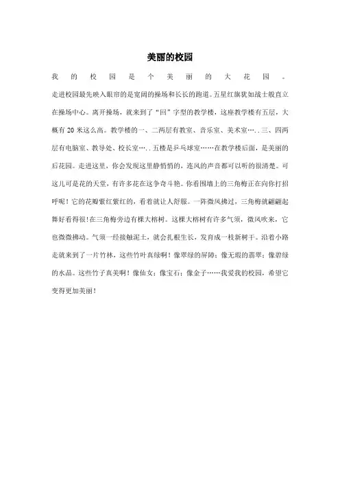 美丽的校园_小学四年级作文400字