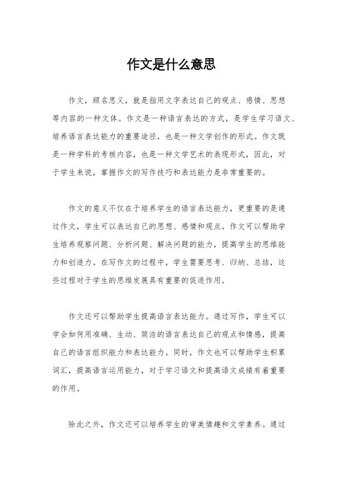 作文是什么意思