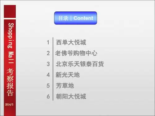 XXXX西单大悦城-新光天地-芳草地等项目考察报告精品资料