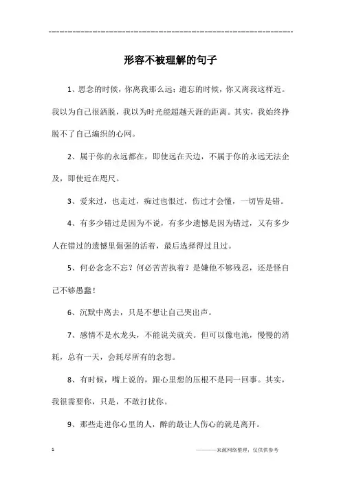 形容不被理解的句子
