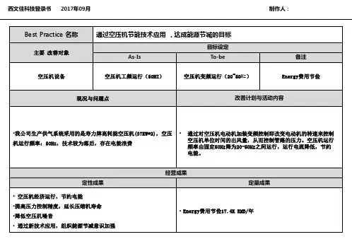 空压机变频节能改善报告