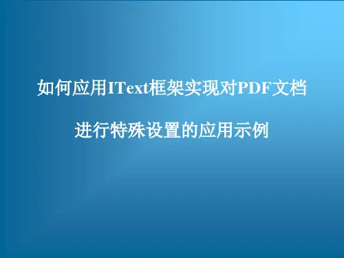 如何应用IText框架实现对PDF文档进行特殊设置的应用示例