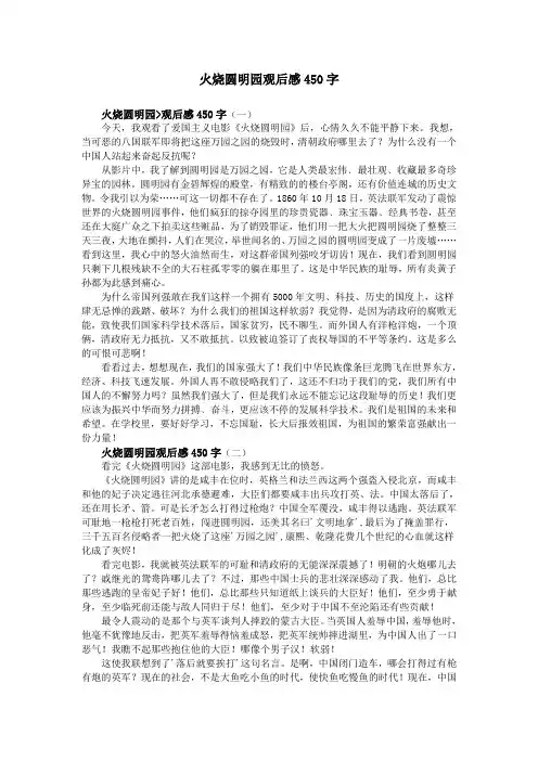 火烧圆明园观后感450字