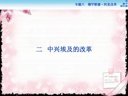 历史人民版选修1 专题六二中兴埃及的改革 课件