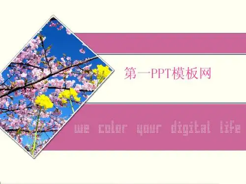 粉色桃花风格PPT模板2p