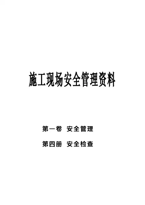 安全资料第一卷第四册(安全检查).