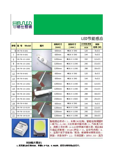 LED灯管 雷达微波 感应灯管 T8 T5 LED荧光管 参考价格