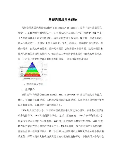 马斯洛需求层次理论 2