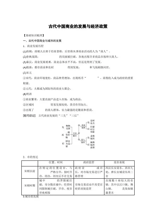 古代中国商业的发展与经济政策