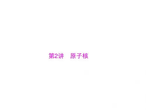 高三物理总复习精品课件:专题十二 第2讲 原子核