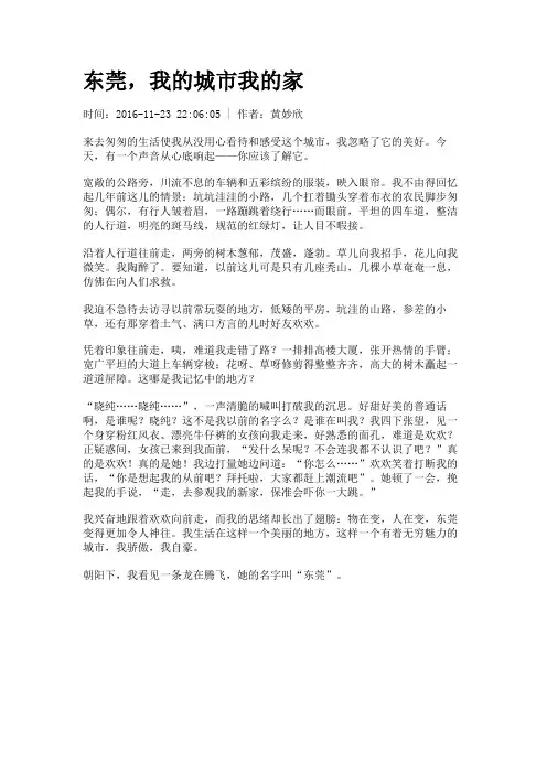 东莞,我的城市我的家