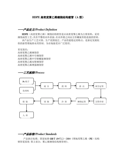 HDPE高密度聚乙烯缠绕结构壁管(A型)