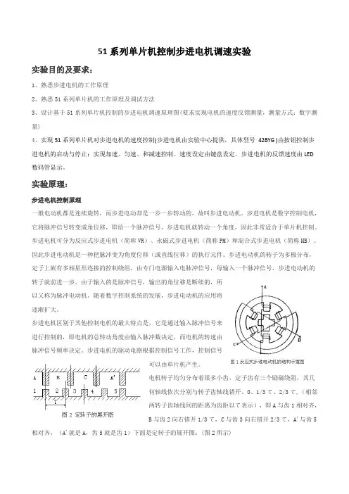 单片机控制步进电机调速实验