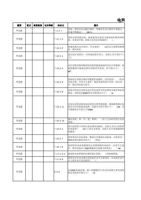 电力安规题库-电网建设变电专业