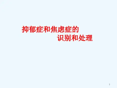 抑郁症和焦虑症的识别和处理PPT课件