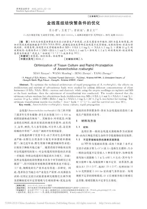 金线莲组培快繁条件的优化_肖小君