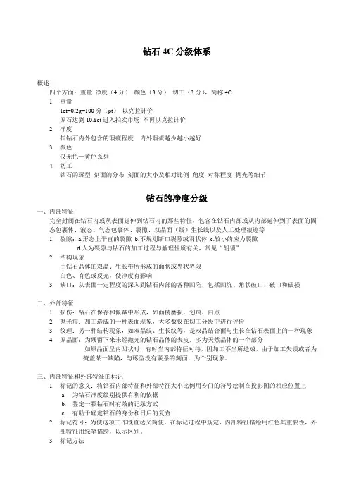 钻石4C分级
