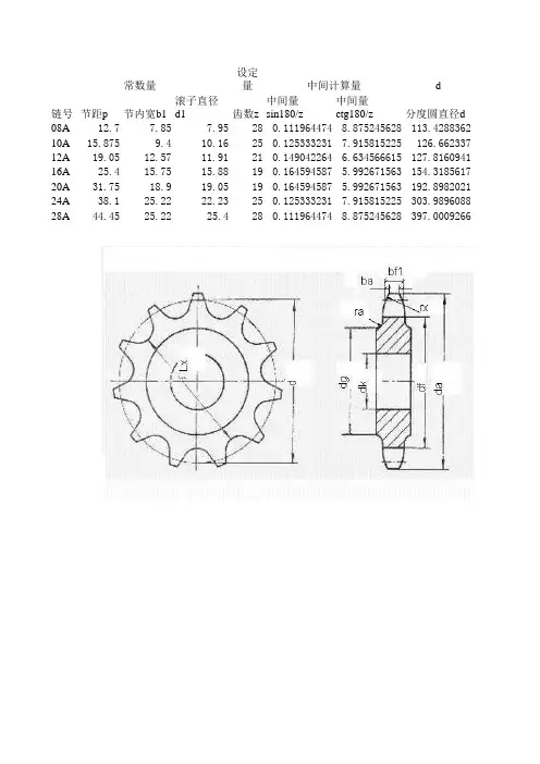 链轮参数计算