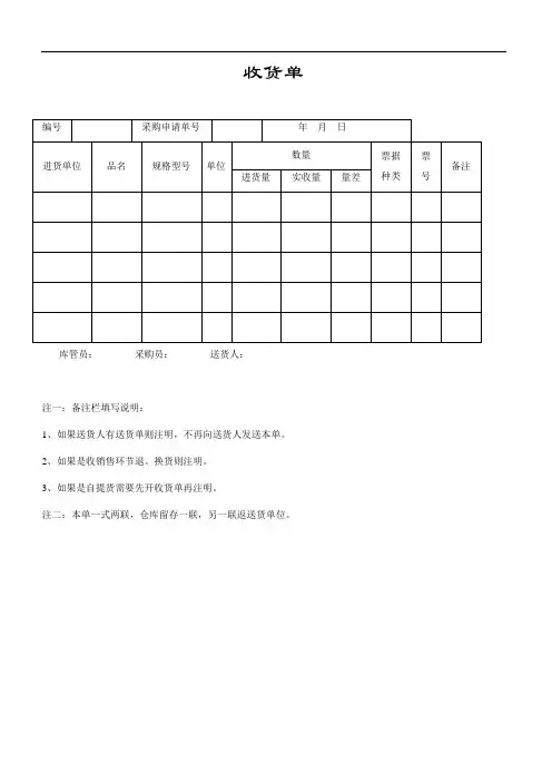 收货单模板