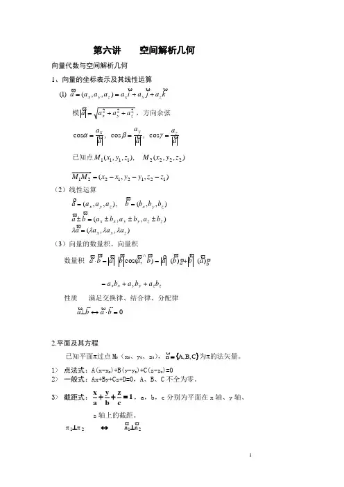空间解析几何 2