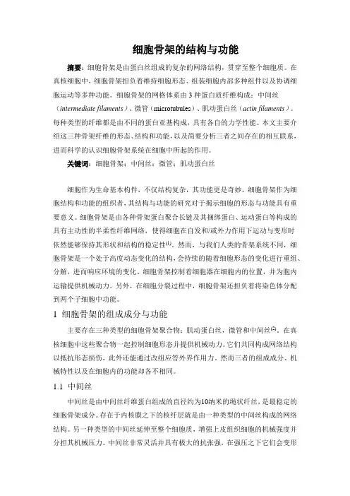 细胞骨架的结构与功能