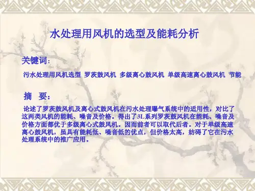 水处理用风机的选型及能耗分析