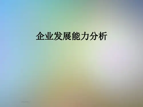 企业发展能力分析
