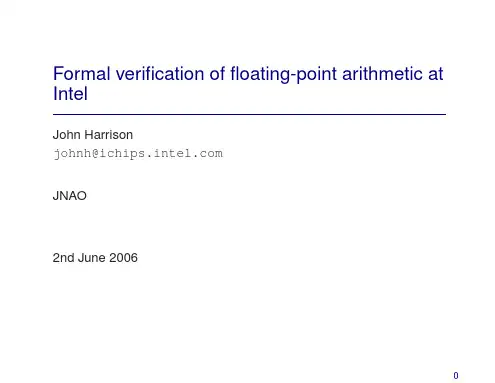 Formal verification of floating-point arithmetic at Intel