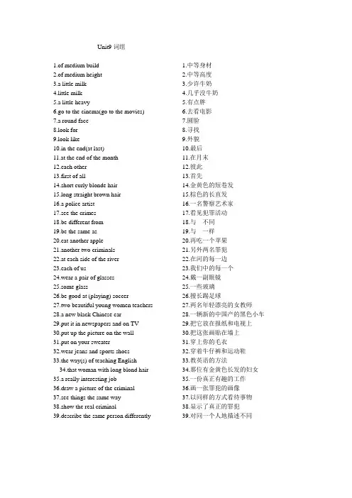 2013人教版七年级下册英语Unit9词组