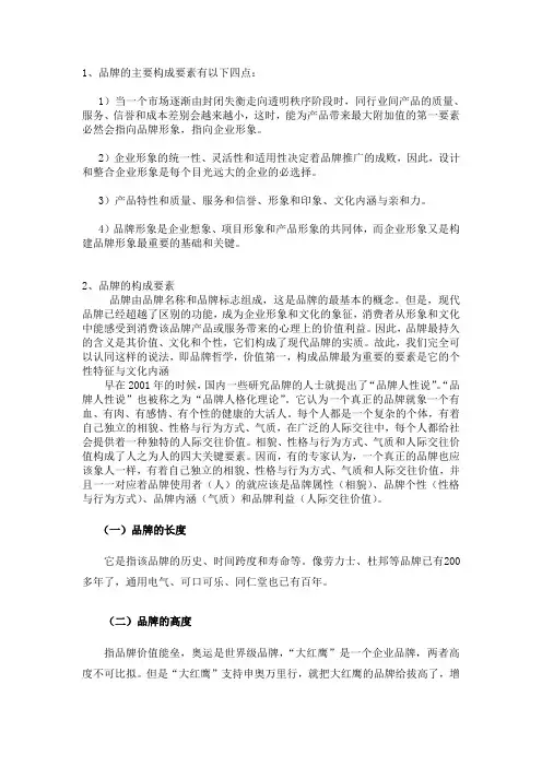 品牌的主要构成要素