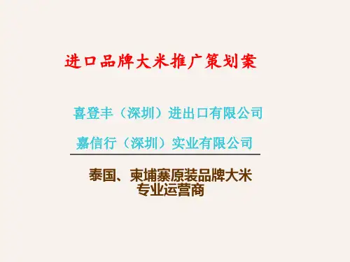 进口品牌大米推广策划案PPT(共 60张)