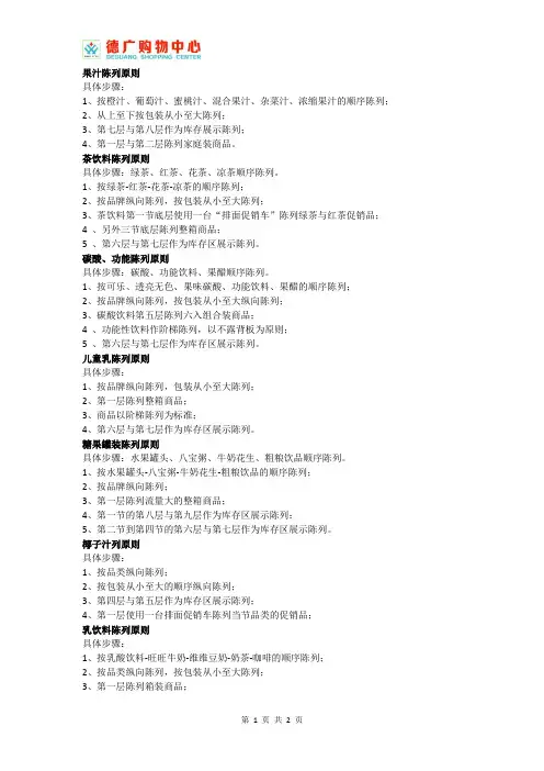 酒饮陈列原则