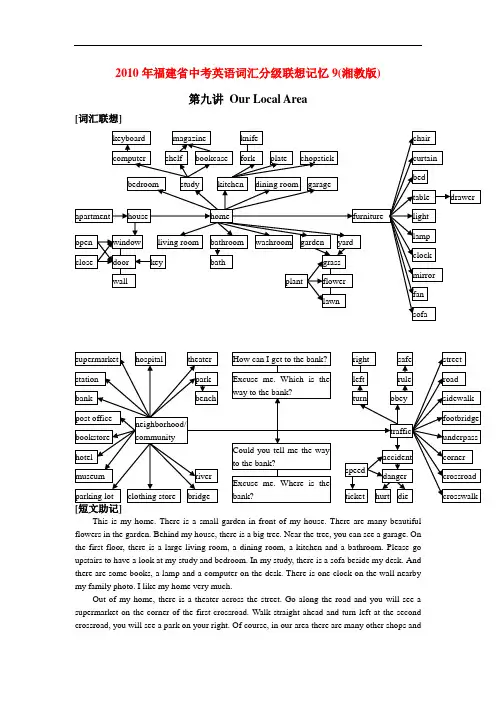 福建省中考英语词汇分级联想记忆9(湘教版)